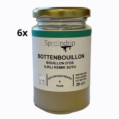 Pakketkorting 6x, Bottenbouillon lams - Bone broth - Kuzu ilikli kemik suyu - 200 mL - Halal - Geconcentreerd & Puur - Collageen